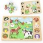 VIGA Drewniane Puzzle Odgadnij Po Cieniu - Farma Układanka 17 el. 