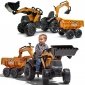 FALK Traktor Case IH Backhoe Pomarańczowy z Przyczepką Ruchoma Łyżka od 3 Lat 