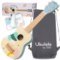 CLASSIC WORLD Drewniane Ukulele Gitara dla Dzieci Niebieskie 