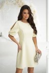 Bicotone elegancka sukienka A-line 326 cytrynowy-3
