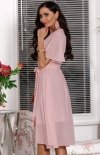 Elizabeth Blanca szyfonowa midi sukienka jasny róż tył