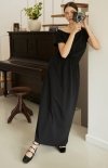 Bewear B264 maxi sukienka bawełniana czarna 