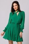 Makover szyfonowa sukienka z klinami zielona K168 