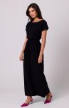 Bewear B264 maxi sukienka bawełniana czarna -2