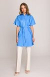 Stylove S402 bawełniana koszula oversize niebieska 