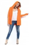Oversizowy sweter z kapturem pomarańcz F960-1