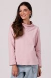 Bewear B268 bluza z wysokim kołnierzem pudrowa 
