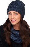 Czapka i komin z wełną jeans LC130 