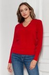 Sweter w prążek czerwony SWE146