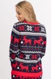 Świąteczny sweter w renifery LA091 tył