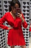 Lola Fashion plisowana sukienka czerwona
