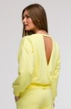 Bewear B293 bluza z otwartymi plecami cytrynowa tył