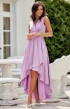 Asymetryczna satynowa sukienka maxi fioletowa