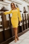 Kobieca dopasowana sukienka żółta 2224-09-1