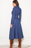 Koszulowa sukienka maxi jeans SUK190 tył