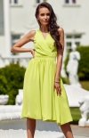 Szyfonowa sukienka midi limonkowa 399