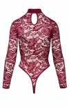 Cottelli bordowe koronkowe body Penny tył