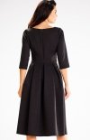 Awama A598 rozkloszowana sukienka czarna tył