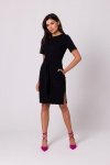 Bewear B263 dzienna bawełniana sukienka czarna-1