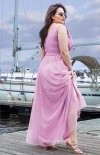Elegancka sukienka szyfonowa maxi plus size 248-20 tył