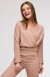 Bewear B292 bluza z kopertowym dekoltem mokka 
