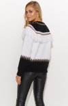 Makadamia S141 sweter damski z frędzlami tył