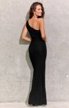 Elegancka czarna sukienka z brokatem 274-4