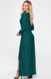Długa brokatowa sukienka M719 zielona tył