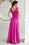 Wieczorowa różowa długa sukienka 2231-50 tył