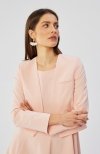 Stylowe S368 krótka marynarka bez zapięcia pudrowa 