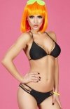 Czarne bikini z łańcuszkami 3664