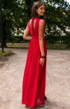 Elegancka szyfonowa sukienka wino 0213 tył
