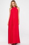 Oversizowa maxi sukienka z paskiem czerwona M721-1