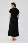 Stylove S364 sukienka maxi rozpinana z krótkimi rękawami czarna tył