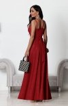 Długa brokatowa sukienka Paris czerwona tył