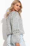 Fobya F1260 sweter chunky knit wełniany tył