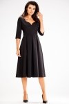 Awama A598 rozkloszowana sukienka czarna-1