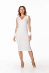 Tessita T369 ołówkowa sukienka midi biała-1