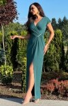 Elizabeth Diana długa sukienka z ozdobą zielona