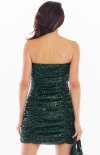Kobieca mini sukienka zielona A401 tył