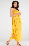 Awama długa letnia sukienka żółta A428