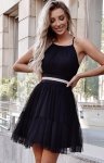 Duet Cristal tiulowa mini sukienka czarna