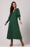Bewear B267 sukienka maxi z głębokim dekoltem V zielona 