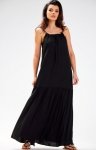 Awama A582 oversizowa letnia sukienka maxi czarna