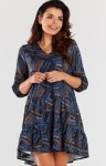 Awama oversizowa sukienka mini A469 navy