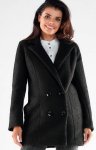 Dwurzędowy płaszcz damski A546 czarny