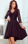 Czarna sukienka z dłuższym tyłem Numoco 210-10