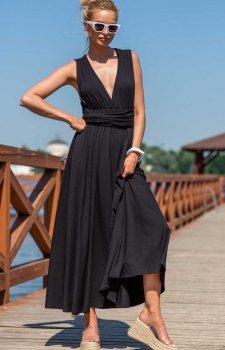 Letnia sukienka maxi czarna F1252