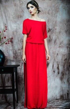 Kasia Miciak design czerwona długa sukienka