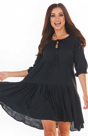 Oversizowa sukienka babydoll czarna A359